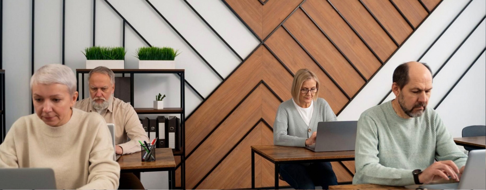 Professional interview setup with lighting and camera equipment